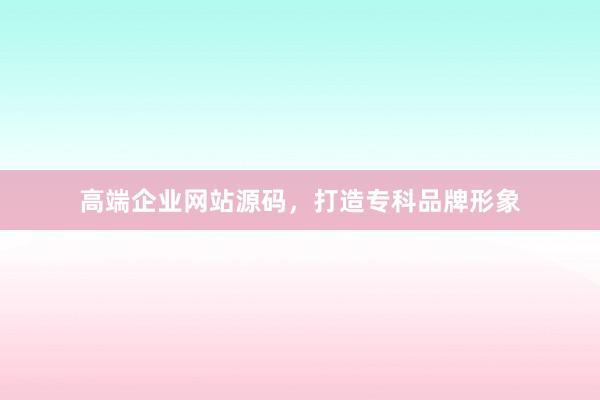 高端企业网站源码，打造专科品牌形象